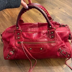 VINTAGE Balenciaga TWIGGY City motorcycle bag in Red